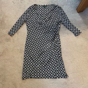 Ralph lauren blue and white print dress. Size 16